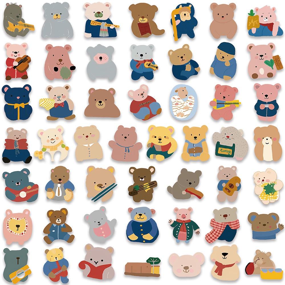 100 Adorable Cartoon Teddy Bear Stickers Decorate Your Suitcase Notebook And More!