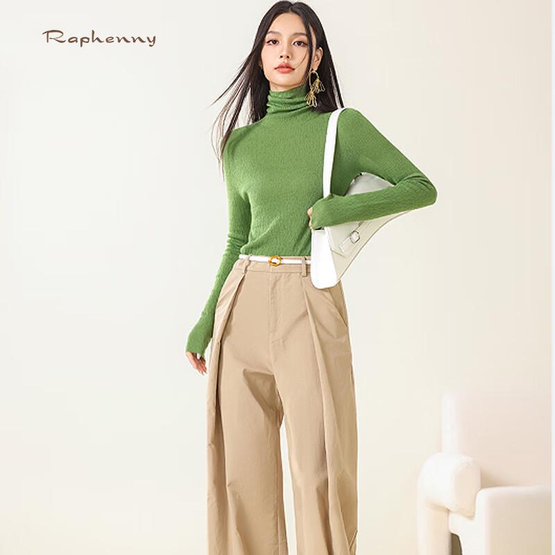 Raphenny Women's Seamless Turtleneck Fine Wool Base Layer Top RN301M338