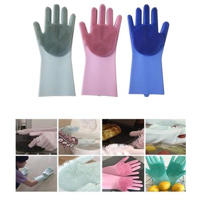 Magic Silicone Rubber Dish Washing Gloves Eco-Friendly Scrubber Cleaning Sponge