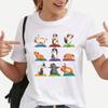 Yoga Guinea Pig Printing T Shirt Unisex Cool Summer Casual T Shirt Women Clothing Fashion Graphic T Shirts Aesthetic Clothes Y2k