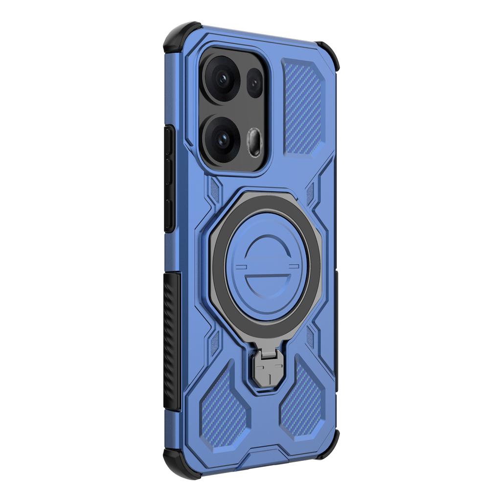 For Oppo Reno13 Pro 5G Magnetic Case Rotating Metal Kickstand Shockproof PC+TPU Phone Back Cover
