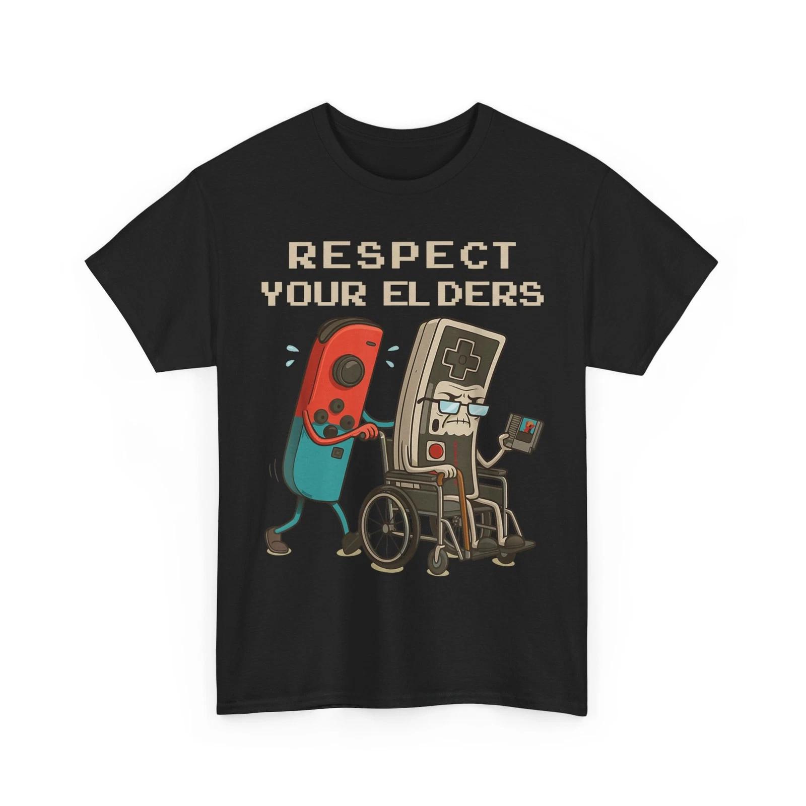 Respect Your Elders T shirt, Gaming Funny Gamer Controller 80s T shirt 3XL