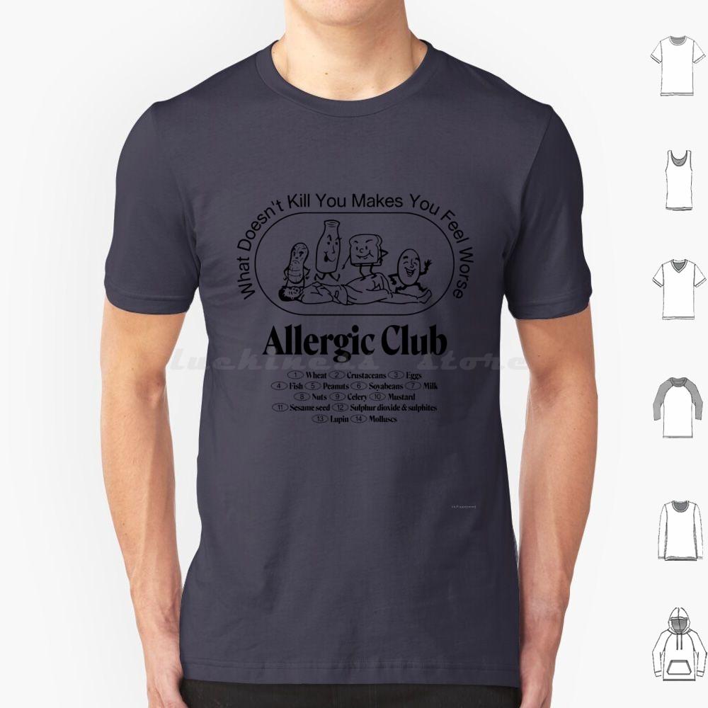 Allergie Club T-Shirt Baumwolle Herren Damen DIY Druck Allergisch Allergien Lustig Soziale Distanzierung Allergiebewusstsein Asthma 19 Nicht