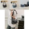 Street Style Denim Shoulder Bag With Multipocket Design For Outdoor Activities And Commuting