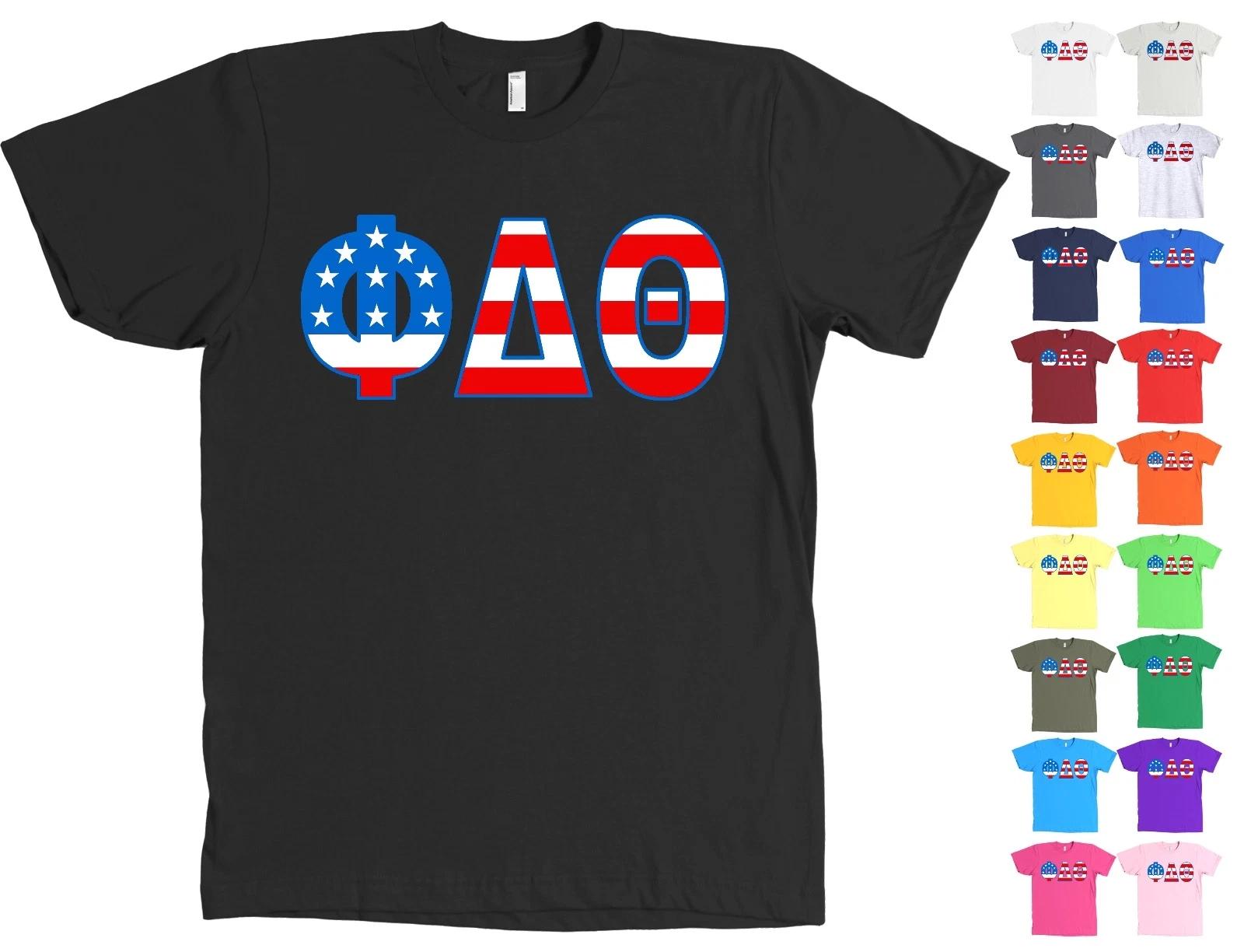 Phi Delta Theta Fraternity USA Flag Letters Bella + Canvas Shirt Phi Delt Tee 4XL