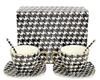 Porcelain Cups 250 Set In a Box, As a Gift, Houndstooth Collection