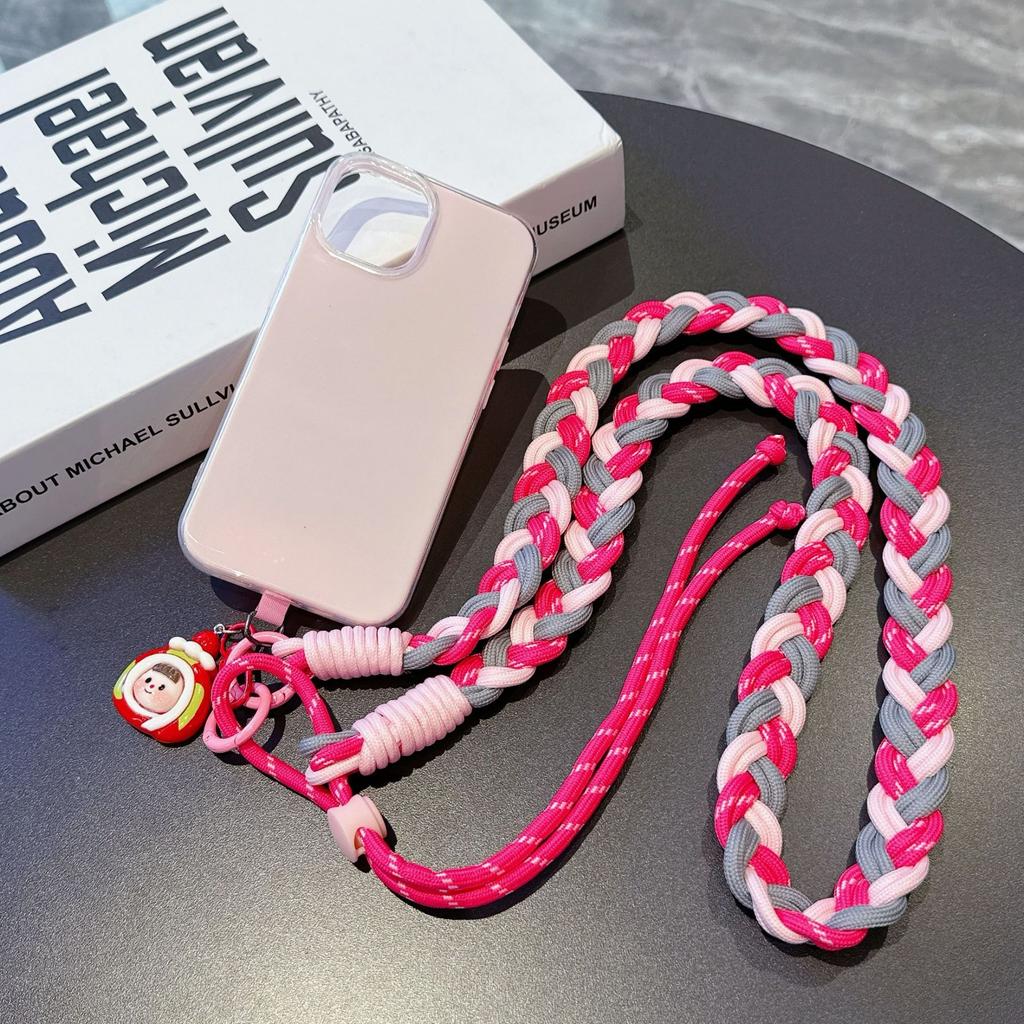 Mobile Phone Lanyard Nylon Long Rope Crossbody Strap for Men Women Outdoor Mountaineering Strong Card Anti-loss Multicolor Woven