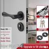 Magnetic Silent Black Wooden Bedroom Door Handle Lock
