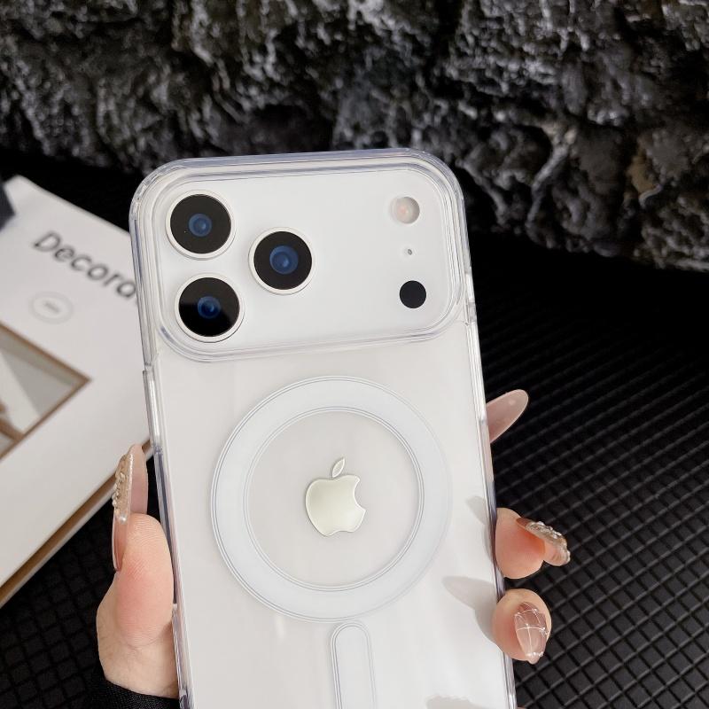 Clear Hard Phone Case For iPhone 17 Air 16 15 Pro Max 14 Plus 13 12 Mini 11 16e Magsafe Magnetic Wireless Charge Funda