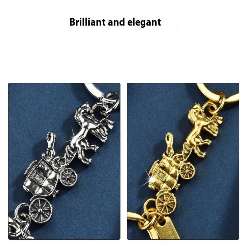 Car Key Double Chain Extended Accessories Personalized  Carriage Long Short Chain Bag Hanging Decoration