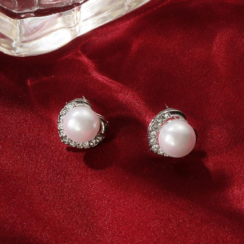 Purple Pearl Love Stud Earrings 2025 Heart Earrings Earrings Atmospheric
