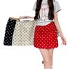 Women's High-Waist Black Polka Dot A-Line Midi Skirt - Summer 2024