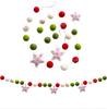 Christmas Hanging Garland with Felt Star Balls and Reindeer Ornaments Crafted from Wool Felt for Seasonal Home Decoration