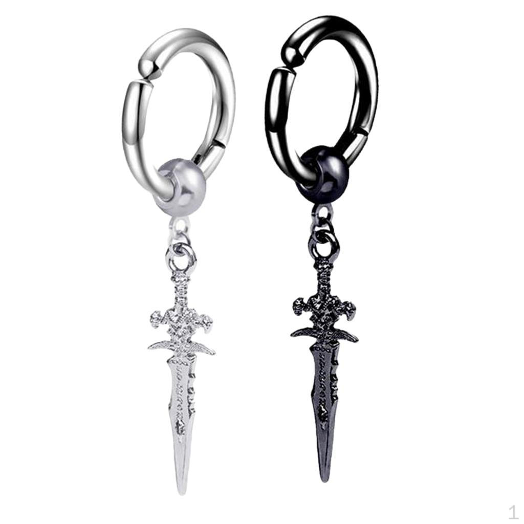 

1 пара серьги-кольца из нержавеющей стали в винтажном стиле для мужчин