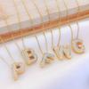 Necklace Female English Alphabet Necklace Female Hip Hop Full Zircon Delicate Clavicle Chain Personality Necklace