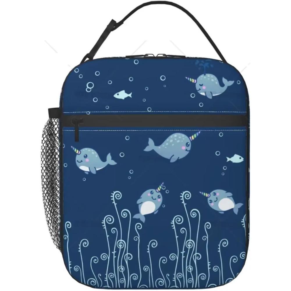 Marine Animals Cartoon Kids Insulated School Lunch Boxes For Boy Shark Octopus Lunch Container Portable Cooler Thermal Bento Box