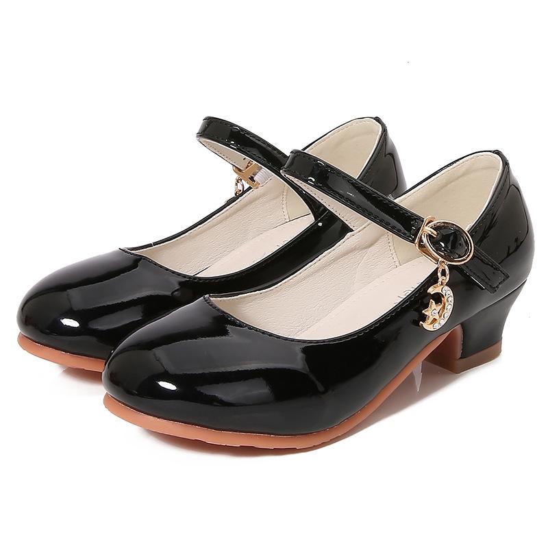 

Новые модные детские кожаные туфли принцессы для девочек, серебристые, с мягкой подошвой, спортивную обувь 33 чёрный