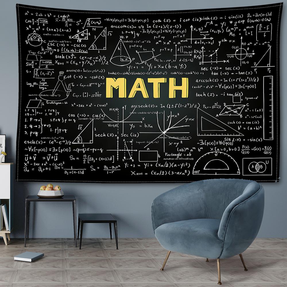 Arazzo da parete con formula matematica, arte astratta, stile hippie, minimalista, moderno, per dormitori, decorazioni per la casa