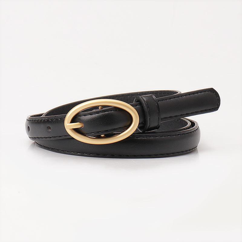 New Women's Belt Fashionable Versatile Candy Color Decorative Jeans Belt for Women Korean Style Oval Pin Buckle Thin Belt