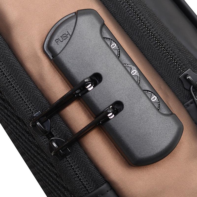 Water-Repellent Chest Bag Men's Crossbody Bag Mobile Phone Bag Commuter Combination Lock Shoulder Bag
