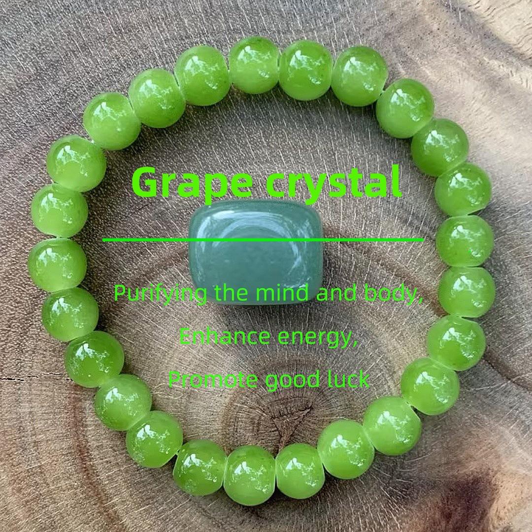Natural Bright Green Jade Beaded Stretch Bracelet зелёный