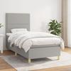 Maison Exclusive - Bed Slatted Base and Mattress Light Grey 90x190 Cm Fabric