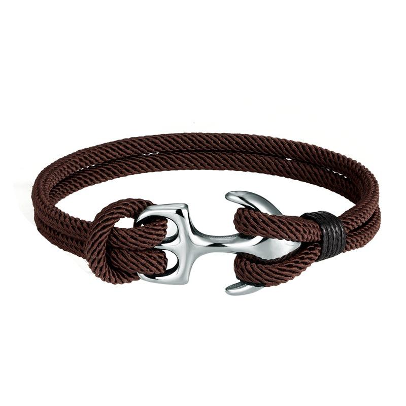 

Couple Anchor Rope Bracelet Milanese Paracord Rope Bracelet Unisex Fashion Accessory темно-коричневого кольору