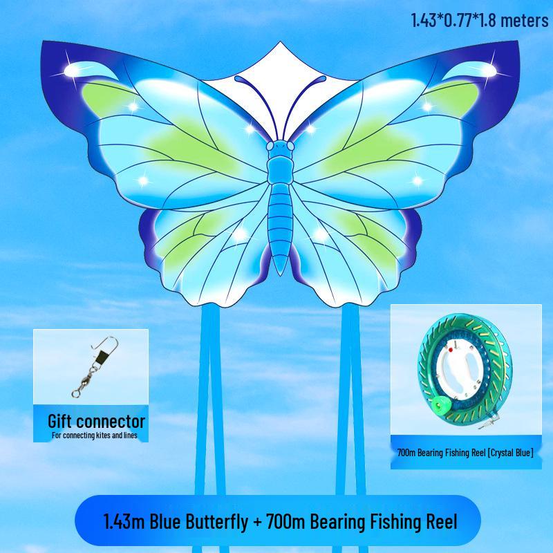 New Dream Butterfly Kite - Blue Pink, High-Grade With Line Reel, Suitable for Adults & Children, Easy to Fly