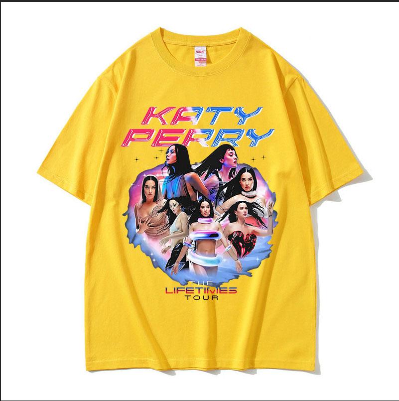 Katy Perry The Lifetimes Tour 2025 Graphic T Shirts Unisex Women Vintage Fashion High Quality Tshirt Aesthetic Short Sleeve Tshirt