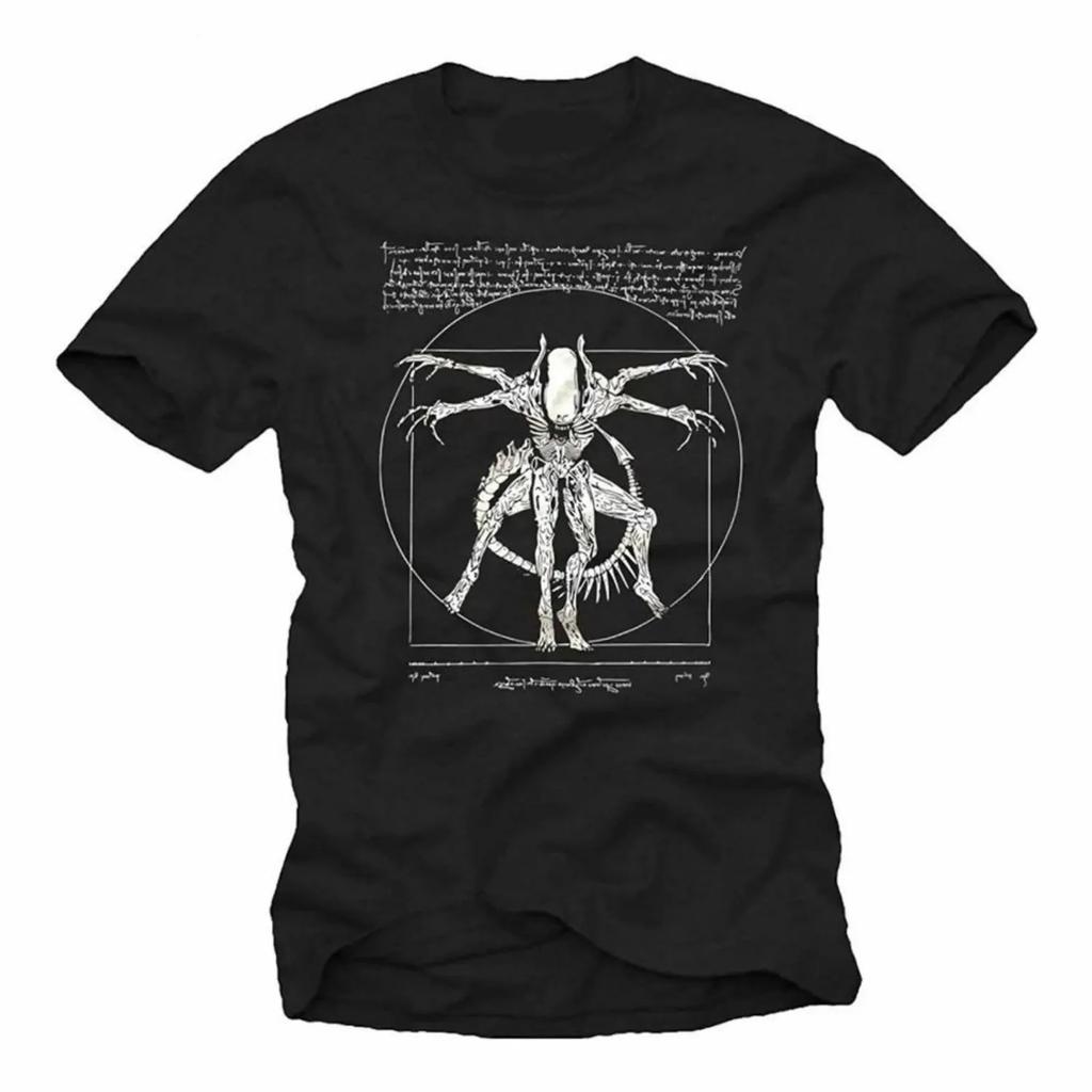 Funny Da Vinci Alien Gamer Gifts TShirt 100 Cotton ONeck Summer Short Sleeve Casual Unisexs Tshirt Size S3XL