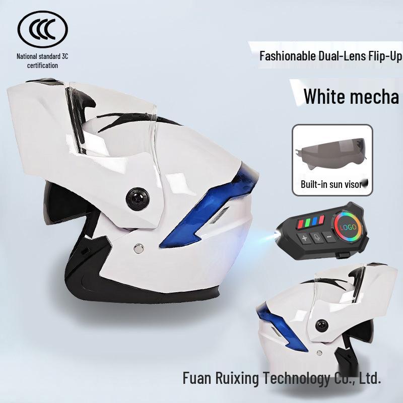 Bluetooth Double Visor Flip-up Motorcycle Helmet with 3C Certification