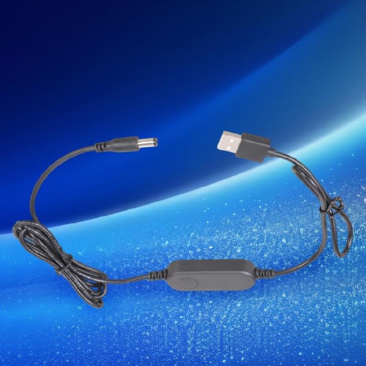 160cm USB 12V 12W Boost Power Cable Featuring LED Light Plastic Texture for Router Speaker LED Light Electronics