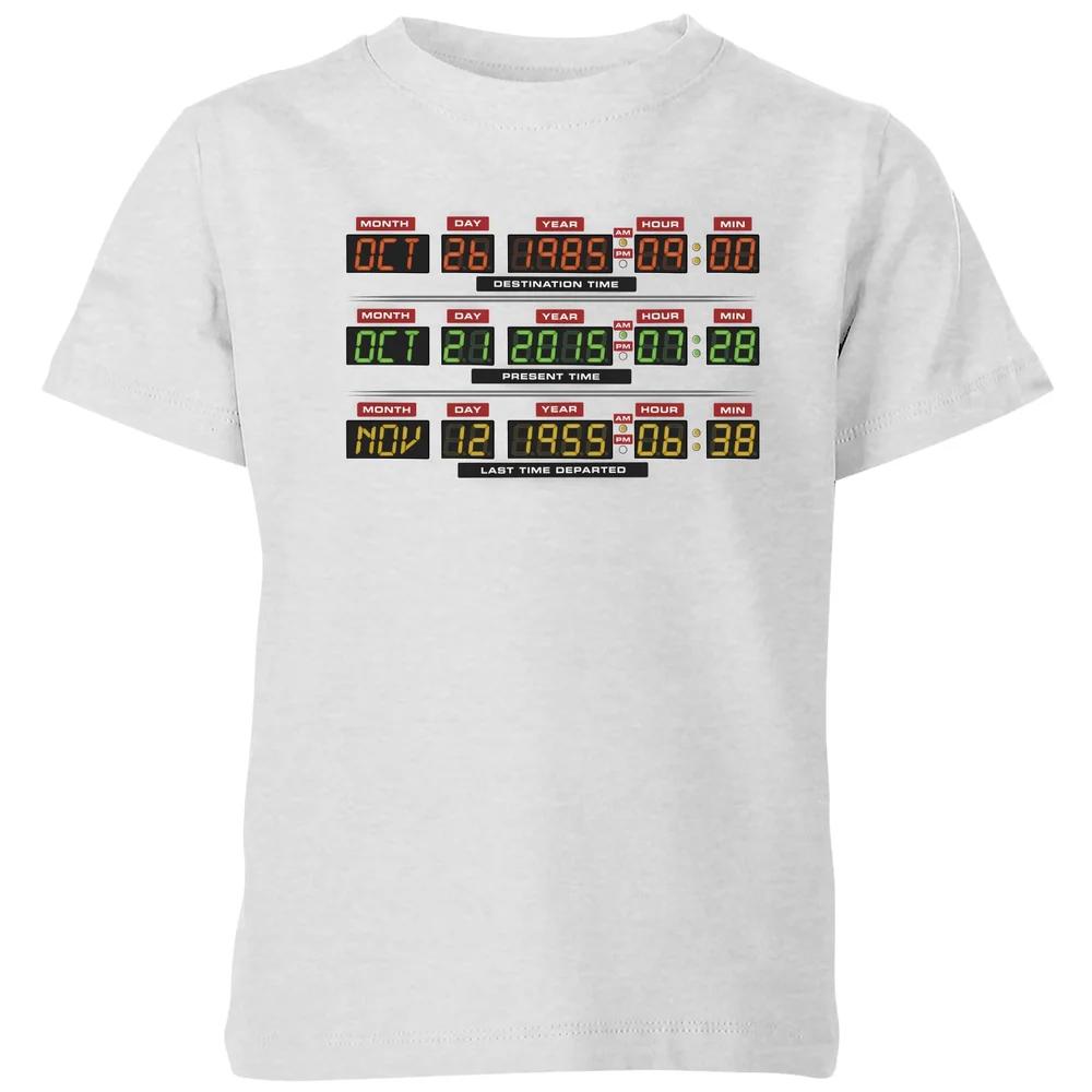 Back To The Future Destination Clock Kids  T-Shirt - Grey - 3-4 Years 150