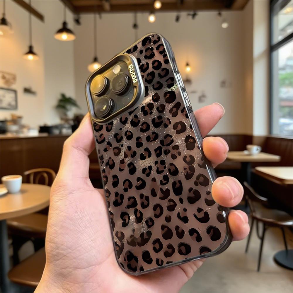 Leopard Print Shockproof Phone Case for Iphone 16 15 14 13 12 11 Pro Max/Mini Anti-Scratch Premium Hard Cover