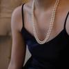 Elegant Multi-Way Glass Pearl Necklace with Clasp - Influencer Style