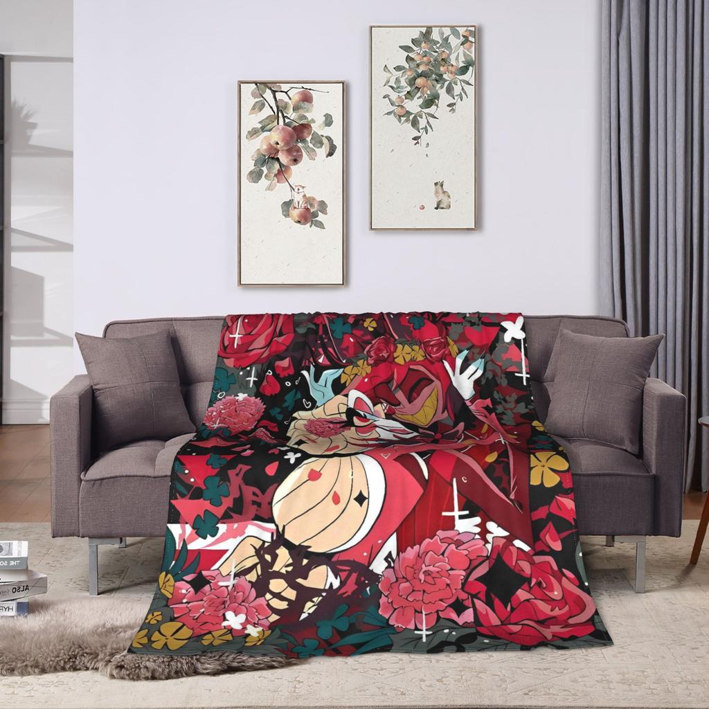 VOX H-Hazbin Hotel Alastor Game Blanket Warm Soft Graphic Plush Throw Blanket For Couch Chair Bedspread Bed Cover