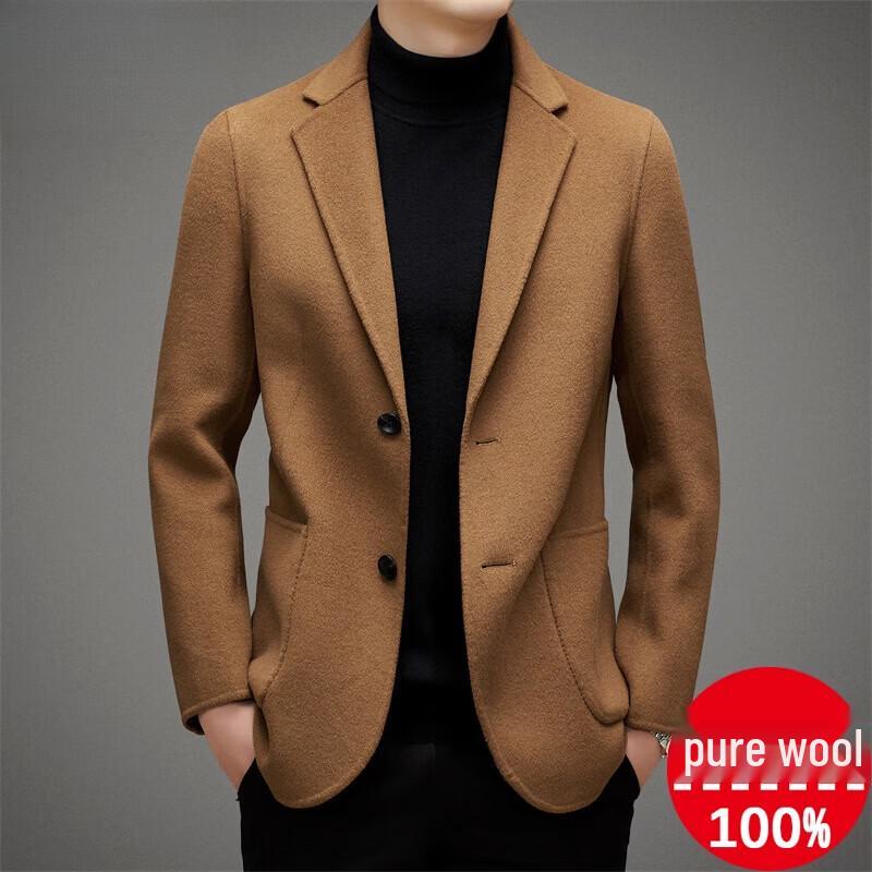 

Hengyuanxiang Men s Pure Wool Business Casual Suit Jacket L