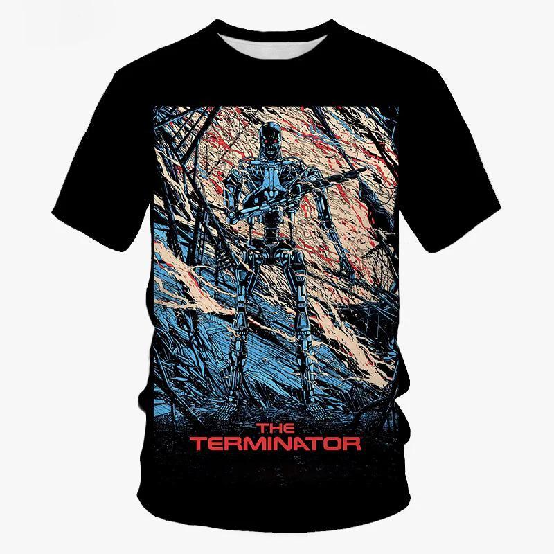 Maglietta Stampata 3D Film Classico Terminator Estate Uomo Outdoor Moda Urbana Girocollo Top Street Harajuku Casual Manica Corta Abbigliamento