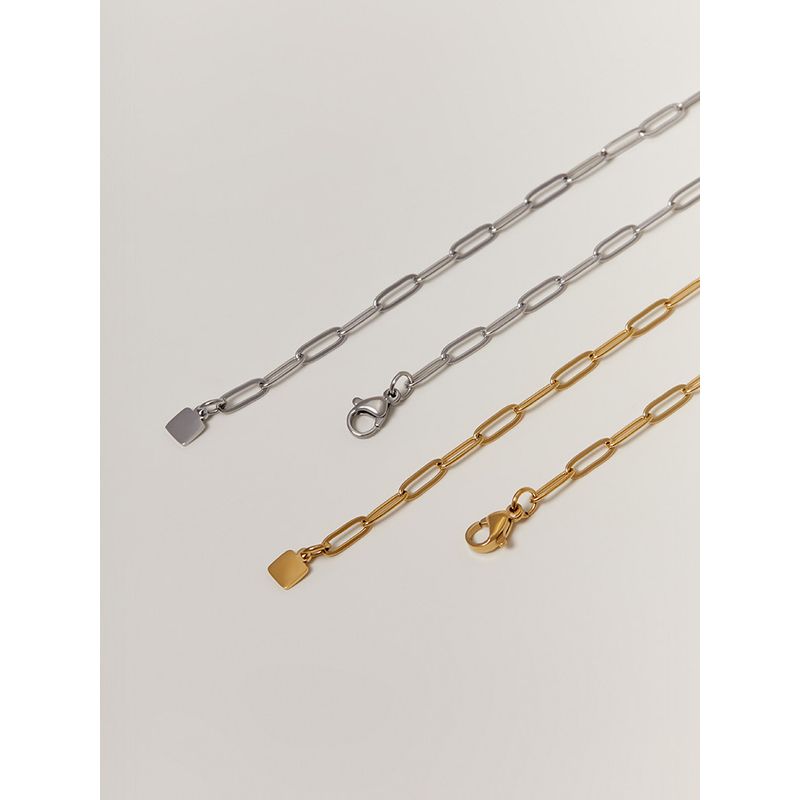 Mattib European and American Neutral Minimalist Style Necklace Niche Personality Simple Design Fashionable Commuter Clavicle Chain for Women 1519