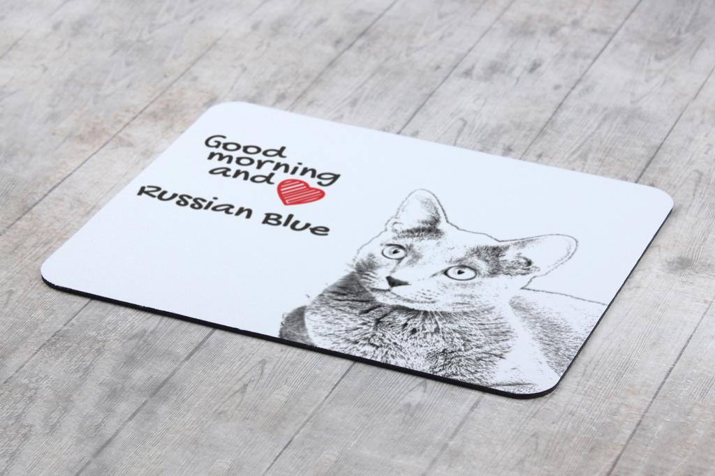 Russian Blue - Art-Dog markasından baskılı mouse pad, kişiselleştirilmiş kedi pad, ofis çalışanı için benzersiz bir alet