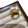 Vintage Three-dimensional Pearl Luxury Ring, Three-dimensional High-end Copper-plated Real Gold Natural Gemstone Ring