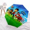 Paw Patrol Kids Birthday Cake Topper Round Umbrella, Cute Umbrella with Cute Design, Portable 3-Fold Compact Umbrella for Men & Women, Valentine's Day