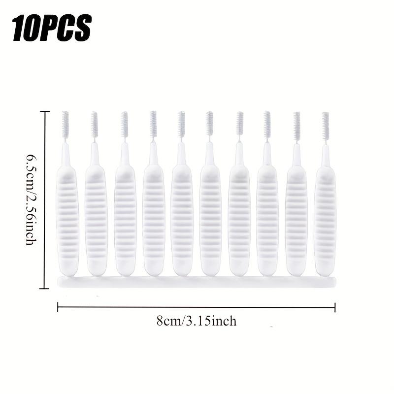 10pcs Shower Cleaning Brush, Plastic, Uncharged, Micro Nylon, Anti-blocking, for Bathroom
