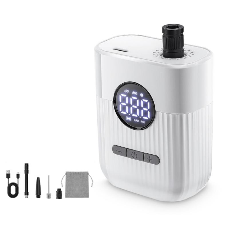 

Compacts Rechargeable Air Pumps for Bicycles 150PSI Capacity Light Weight Plastic Construction Travel Cycling Essential белый