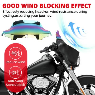 8 Inch Motorcycle Windscreen Windshield Iridium Wind Deflector Covers For Harley Touring Electra Street Glide CVO 1996-2013