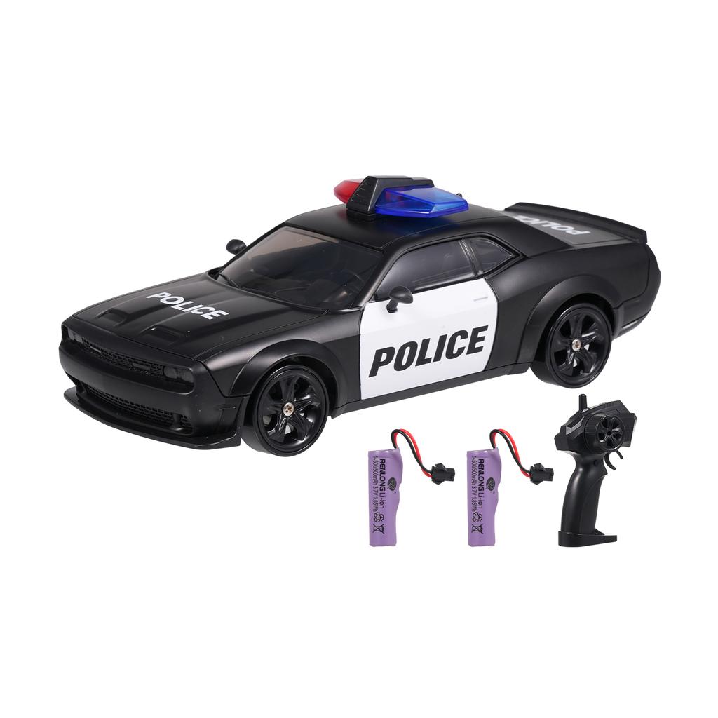 Police Car Remote Control Toy for Kids, 4WD Drift Car Toy with Lights 3 Rechargeable Batteries, Birthday Gift Ideas for Boys
