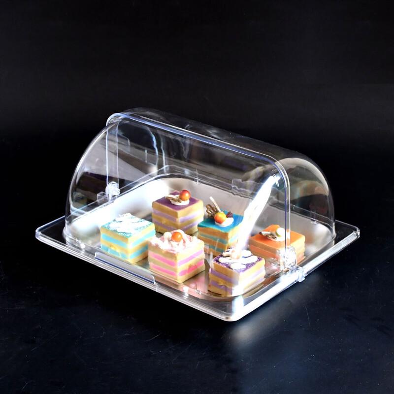 Stainless Steel Buffet Display Tray with Transparent Lid