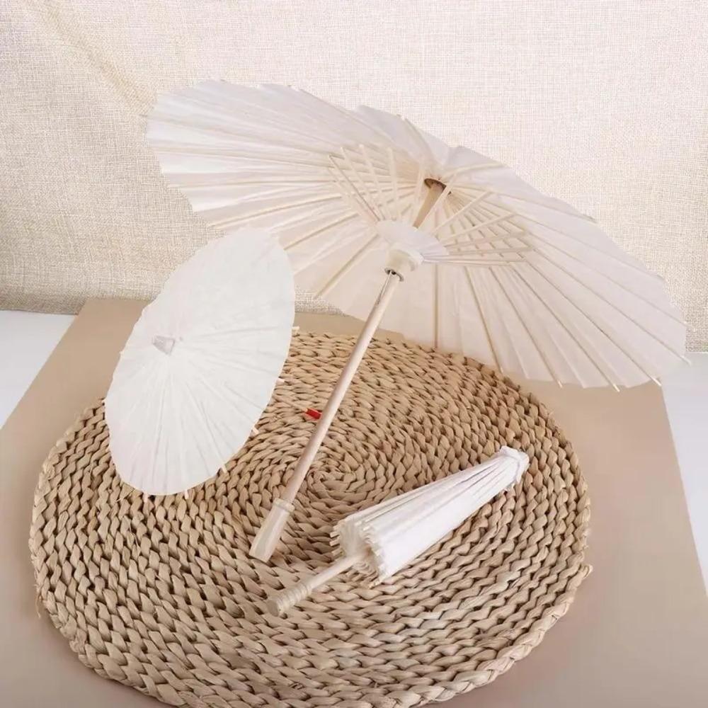 DIY Painting Paper Umbrella Kids Blank Paper Umbrella Vintage Handmade Paper Umbrella  Dance Prop