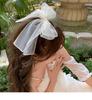 Large Mesh Bowknot Grip Clip Elegant Girl Hair Clip Female Ponytail Hairpins Braid Hair Claw Clip Hair Accessories Headdress