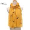 Sun Protection Headscarf for Summer Lightweight Scarf Women, Cute Bee Pattern Neck Scarf, Polyester Daily Commuting Soft Long Thin Shawl Wrap